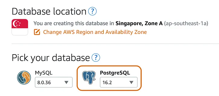 Lightsail database locations